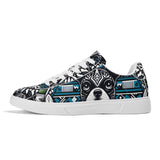 Hawaiian Boston Terrier Dog Adult Low Top Leather Skateboard Shoes