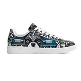 Hawaiian Boston Terrier Dog Adult Low Top Leather Skateboard Shoes