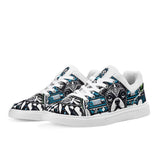 Hawaiian Boston Terrier Dog Unisex Low Top PU Mesh Skateboard Shoes