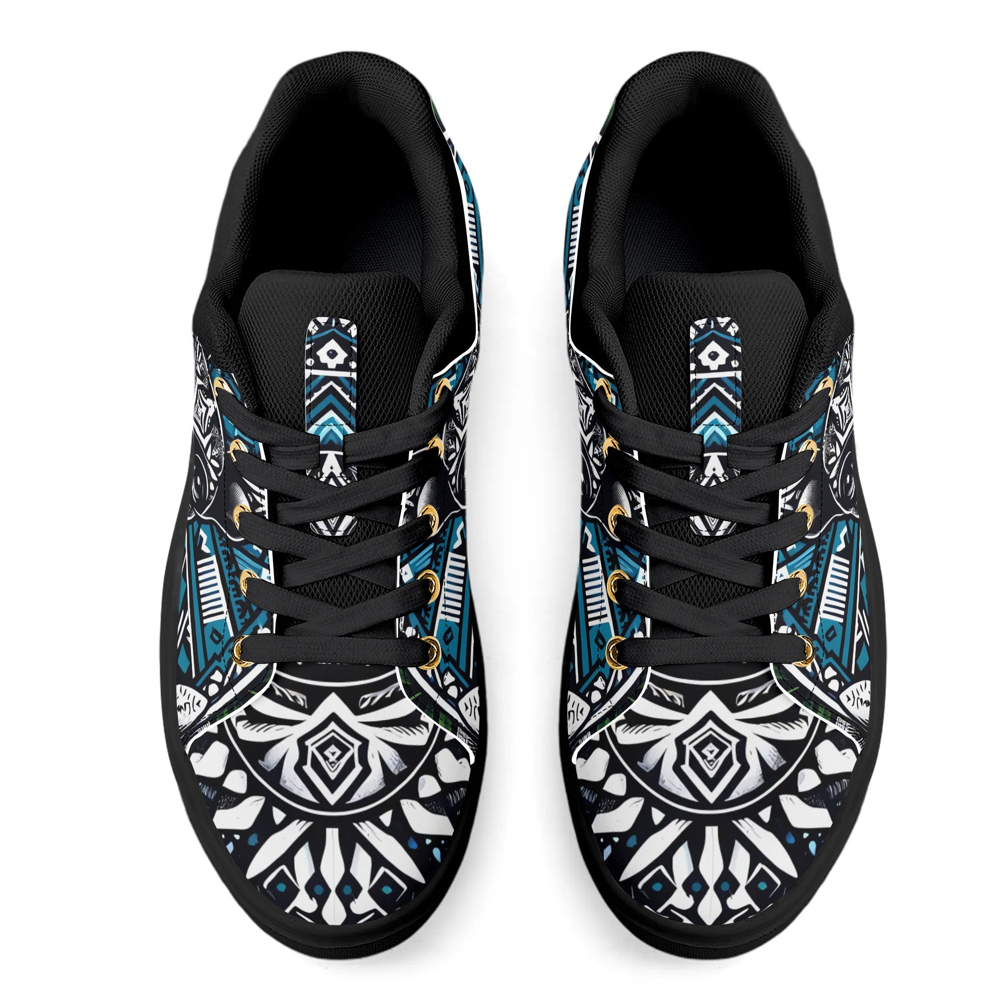 Hawaiian Boston Terrier Dog Unisex Low Top PU Mesh Skateboard Shoes
