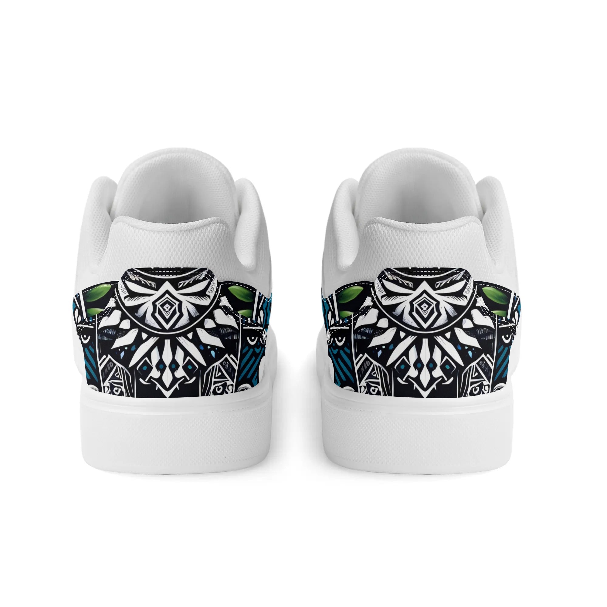 Hawaiian Boston Terrier Dog Unisex Low Top PU Mesh Skateboard Shoes