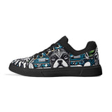 Hawaiian Boston Terrier Dog Unisex Low Top PU Mesh Skateboard Shoes