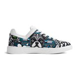 Hawaiian Boston Terrier Dog Unisex Low Top PU Mesh Skateboard Shoes