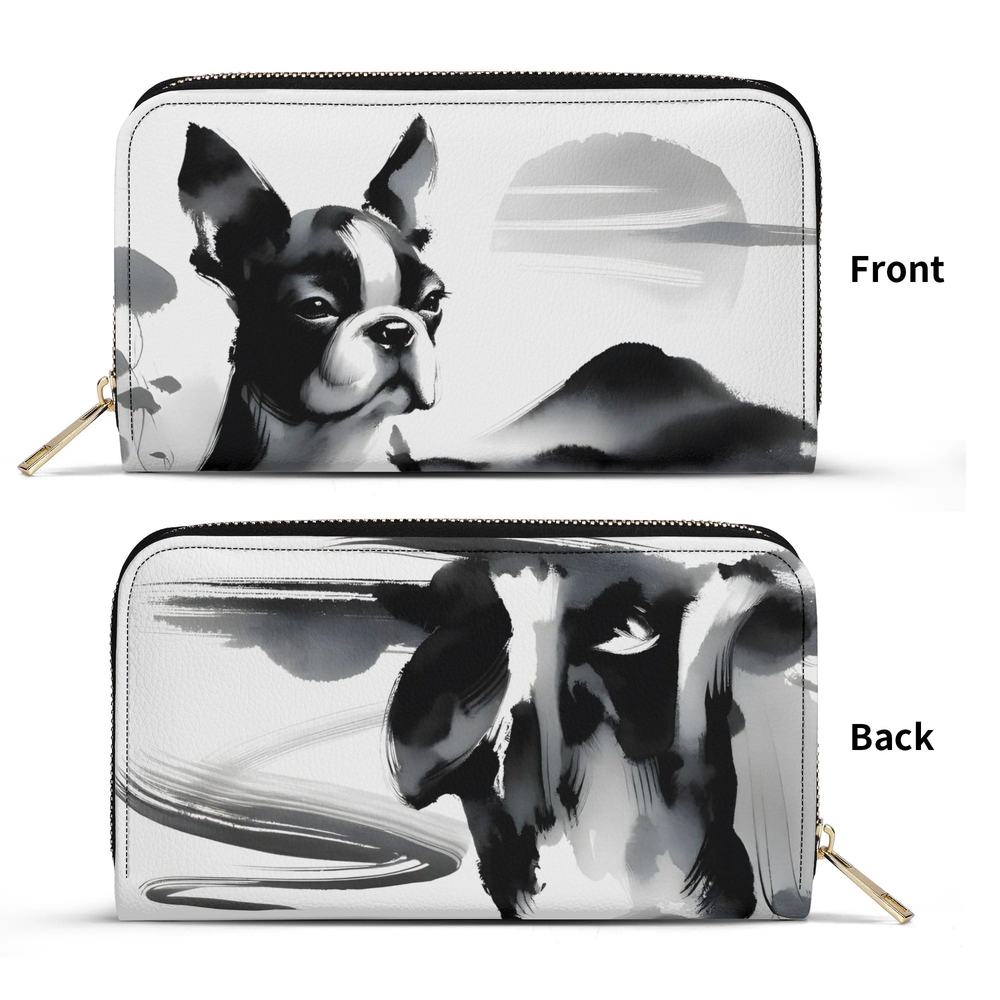 Japanese-Inspired Ink Wash Painting PU Leather Wallet for Women