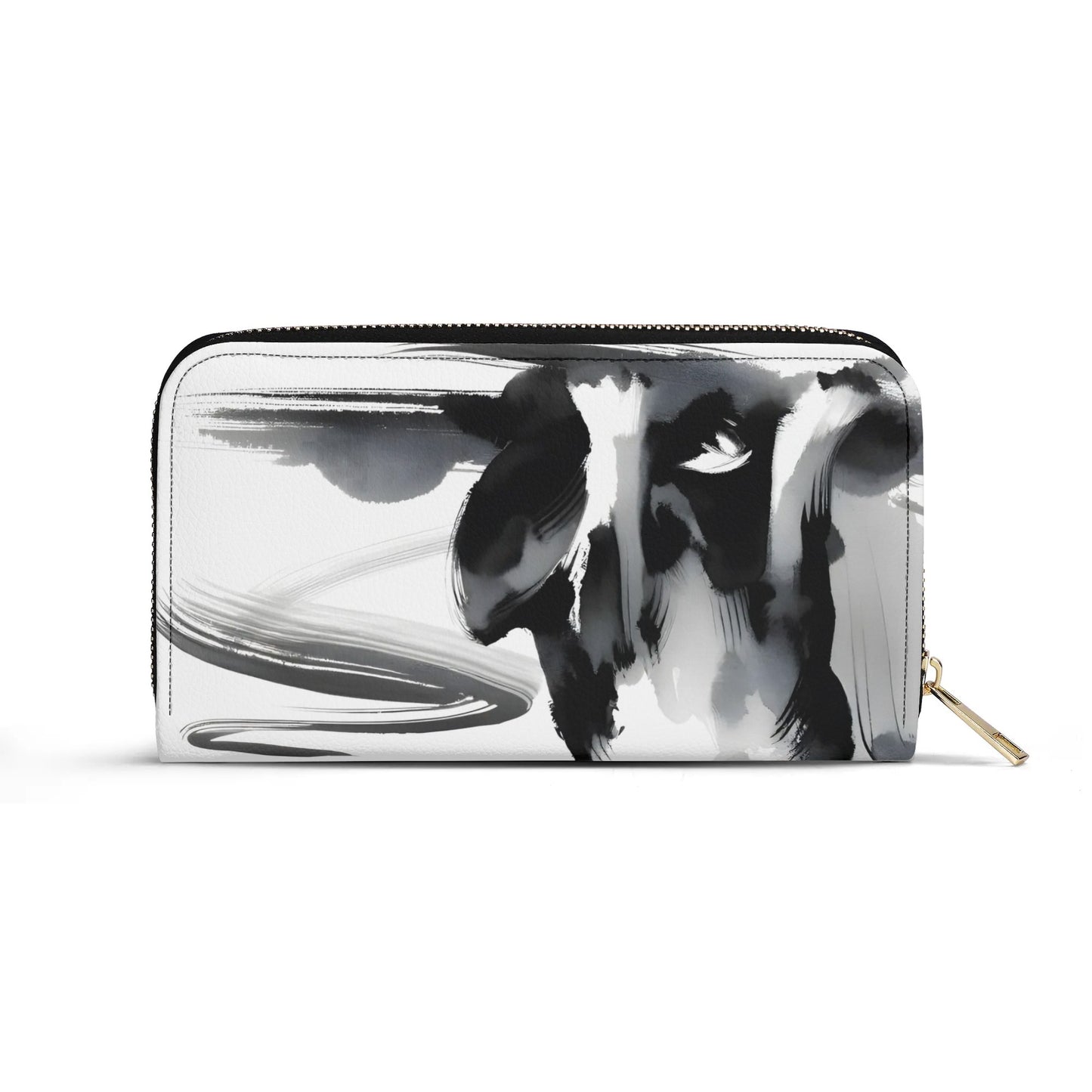 Japanese-Inspired Ink Wash Painting PU Leather Wallet for Women