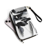 Japanese-Inspired Ink Wash Painting PU Leather Wallet for Women