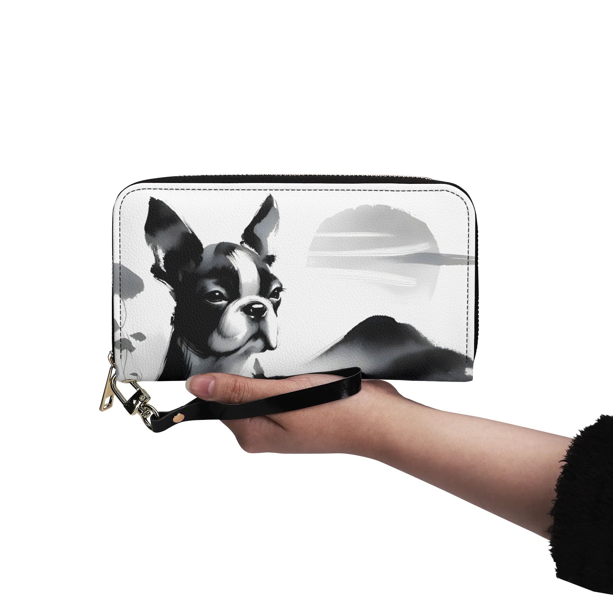 Japanese-Inspired Ink Wash Painting PU Leather Wallet for Women