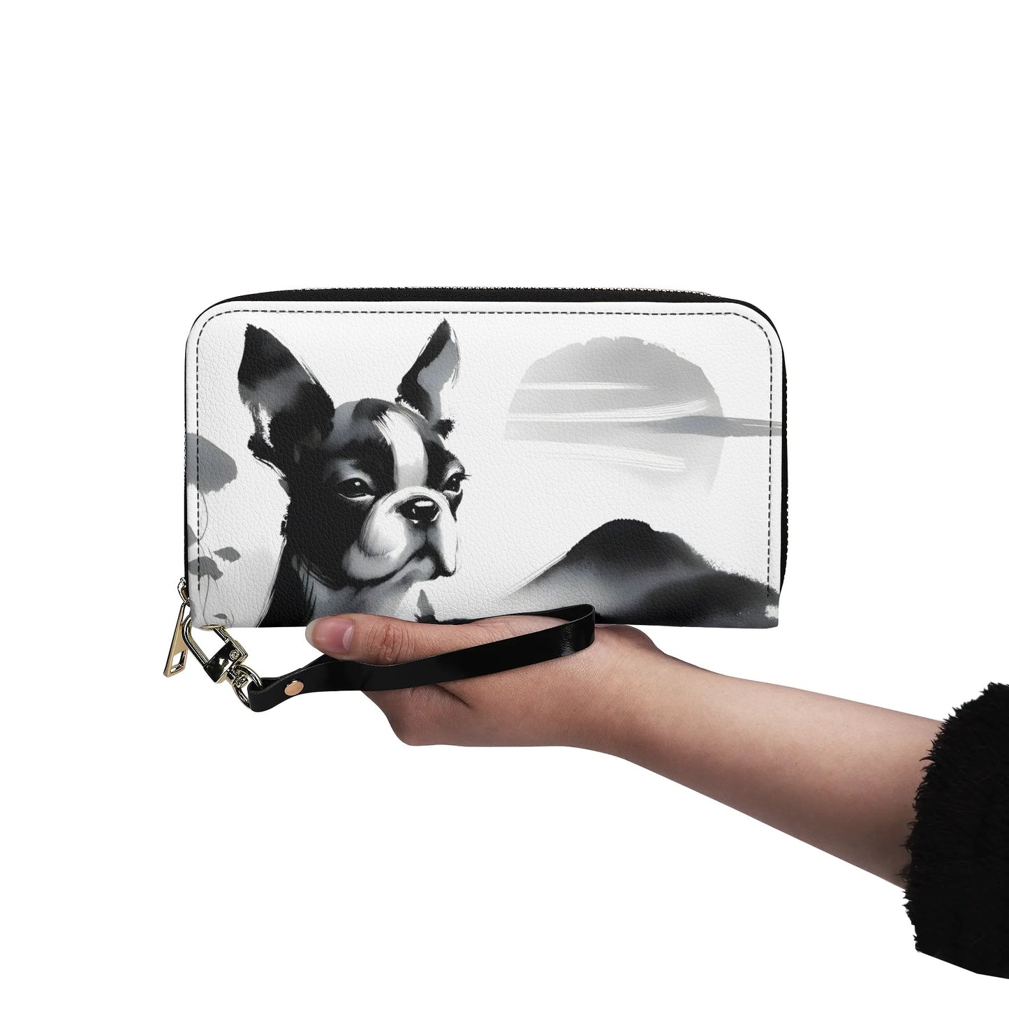 Japanese-Inspired Ink Wash Painting PU Leather Wallet for Women