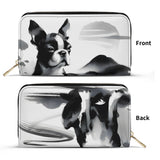 Japanese-Inspired Ink Wash Painting PU Leather Wallet for Women