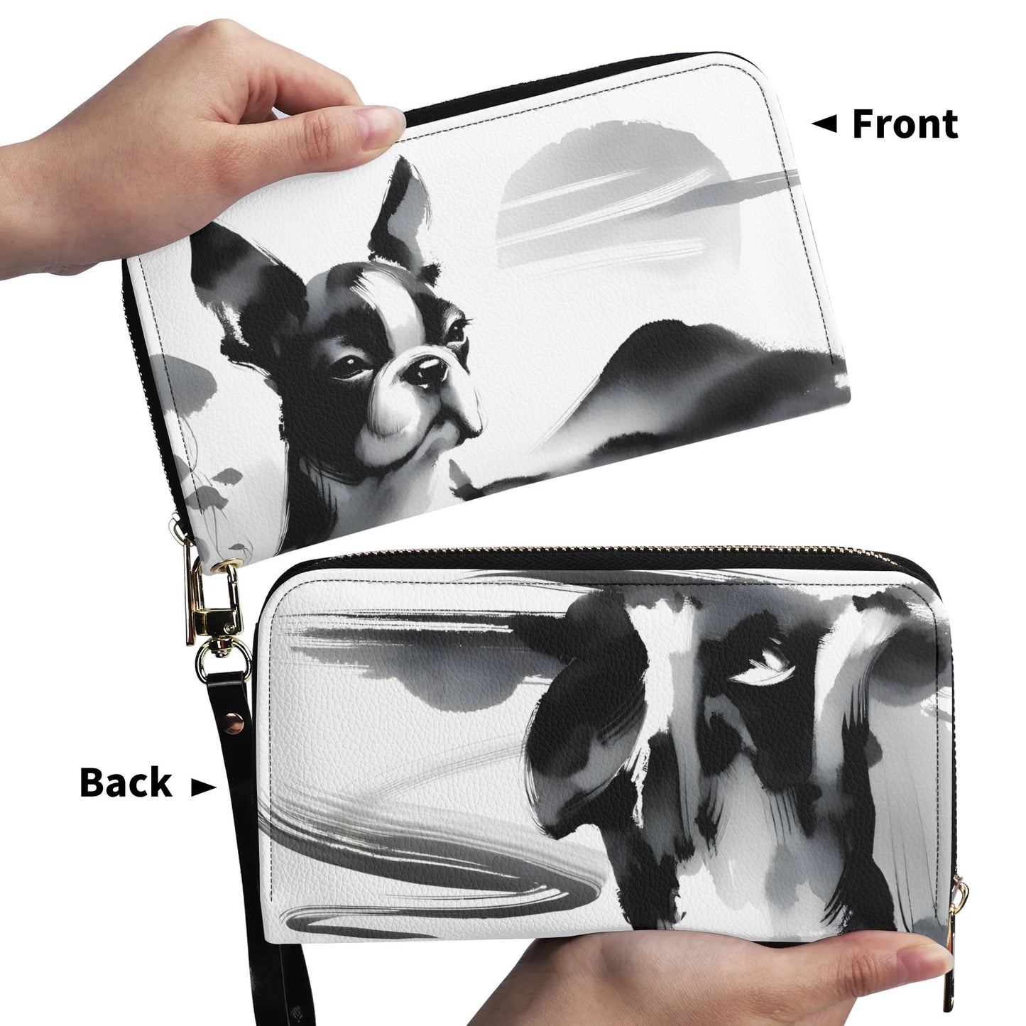 Japanese-Inspired Ink Wash Painting PU Leather Wallet for Women