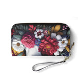 Floral Boston Terrier Dog PU Leather Wallet for Women
