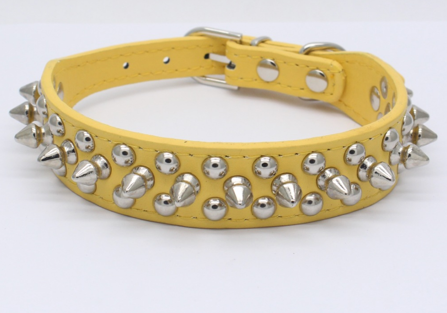 Adjustable PU Leather Studs Dog Collar