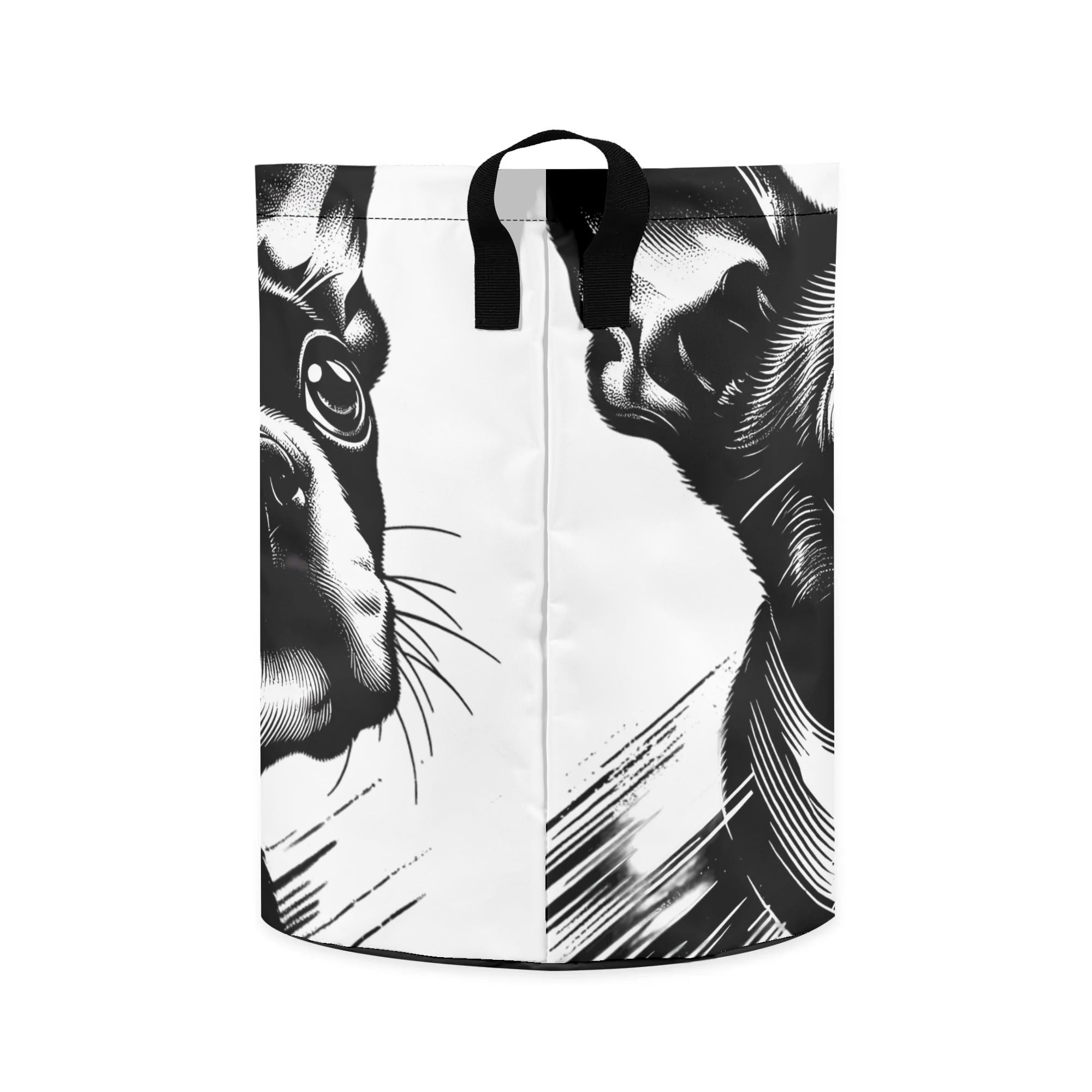 Dog Face Close Up - Laundry Basket/ Storage Bag For Boston Terrier Lovers