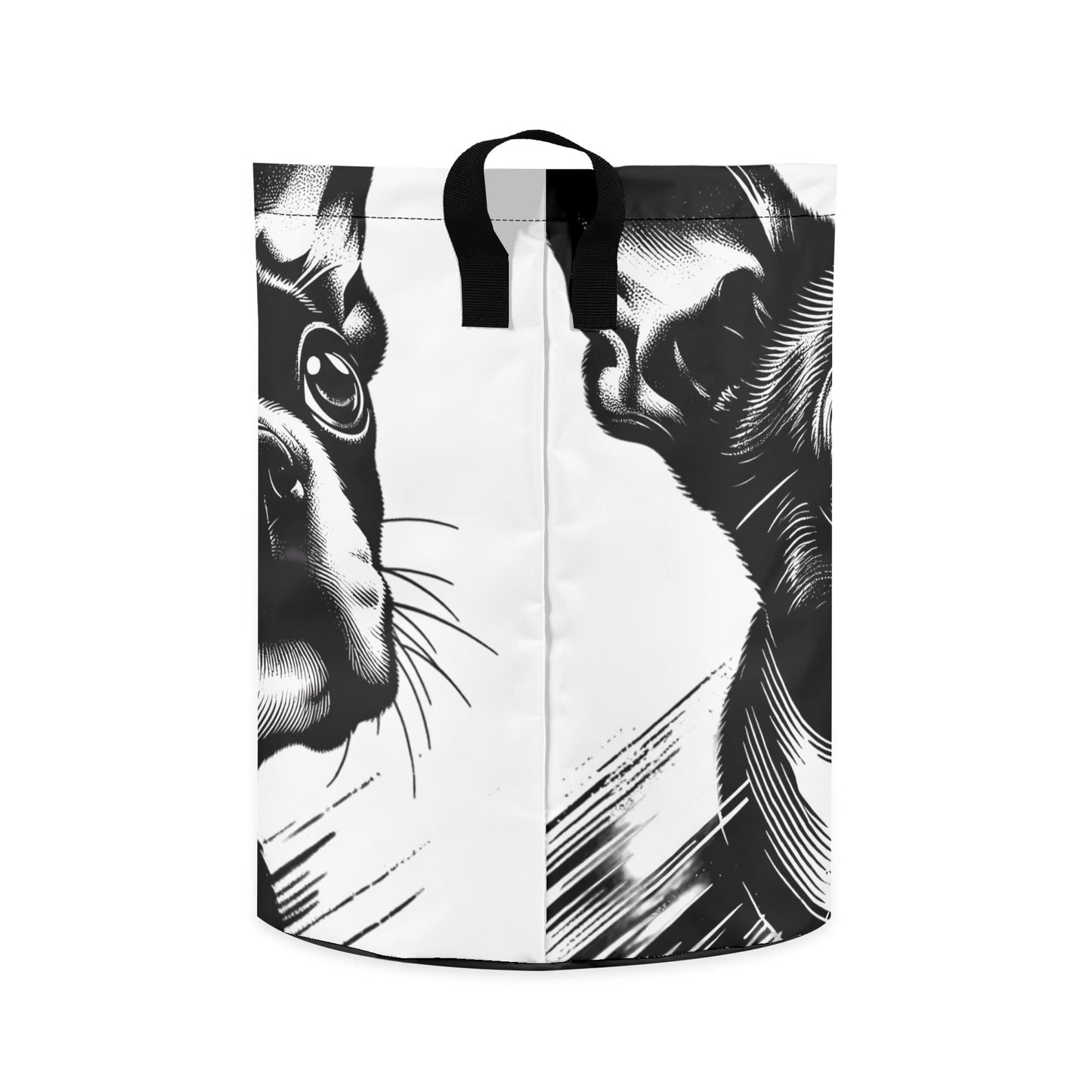 Dog Face Close Up - Laundry Basket/ Storage Bag For Boston Terrier Lovers