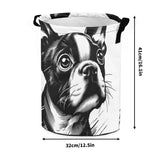 Dog Face Close Up - Laundry Basket/ Storage Bag For Boston Terrier Lovers
