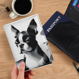 Japanese-Inspired Ink Wash Painting PU Leather Passport Case Business Name ID Card Holder