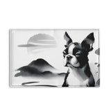 Japanese-Inspired Ink Wash Painting PU Leather Passport Case Business Name ID Card Holder