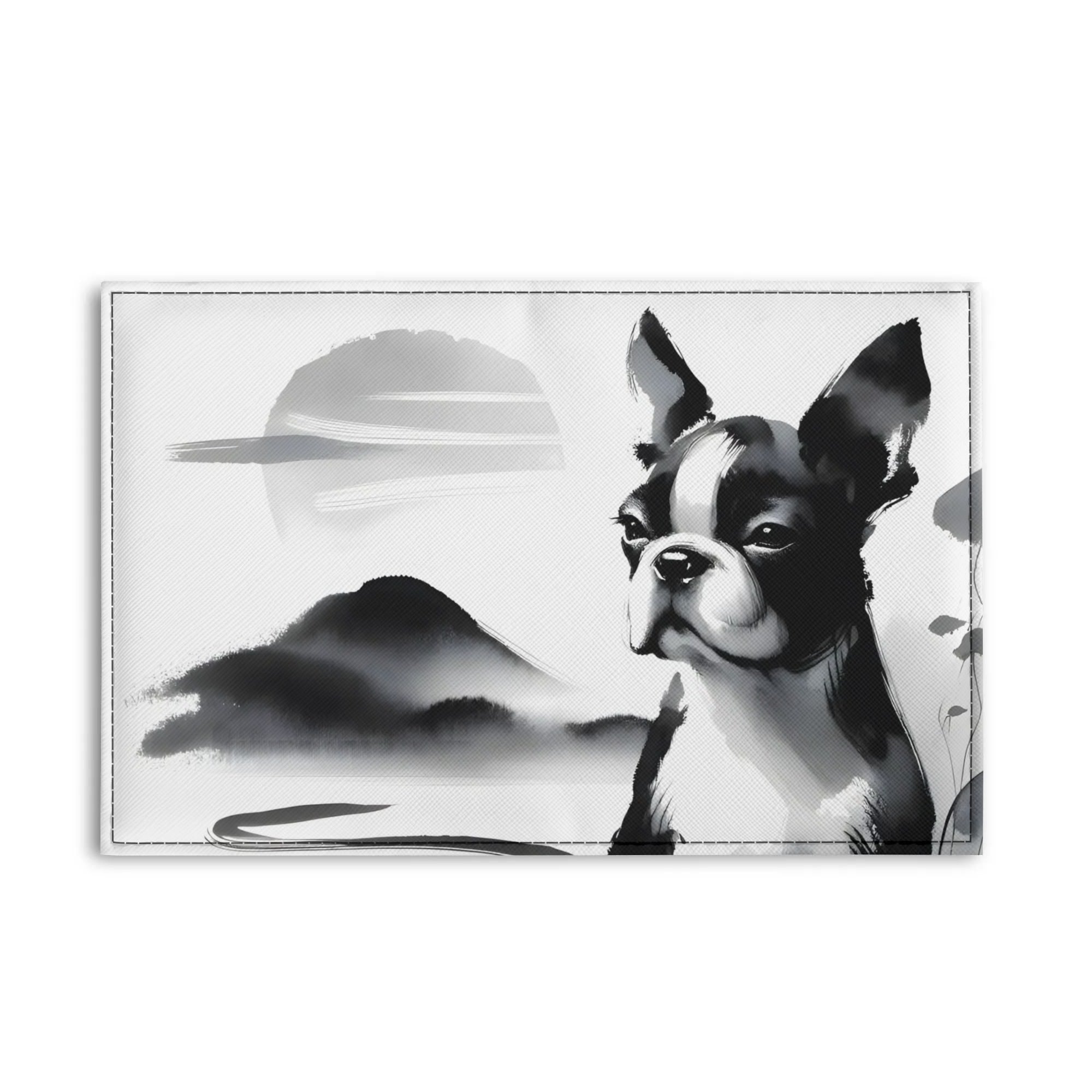 Japanese-Inspired Ink Wash Painting PU Leather Passport Case Business Name ID Card Holder