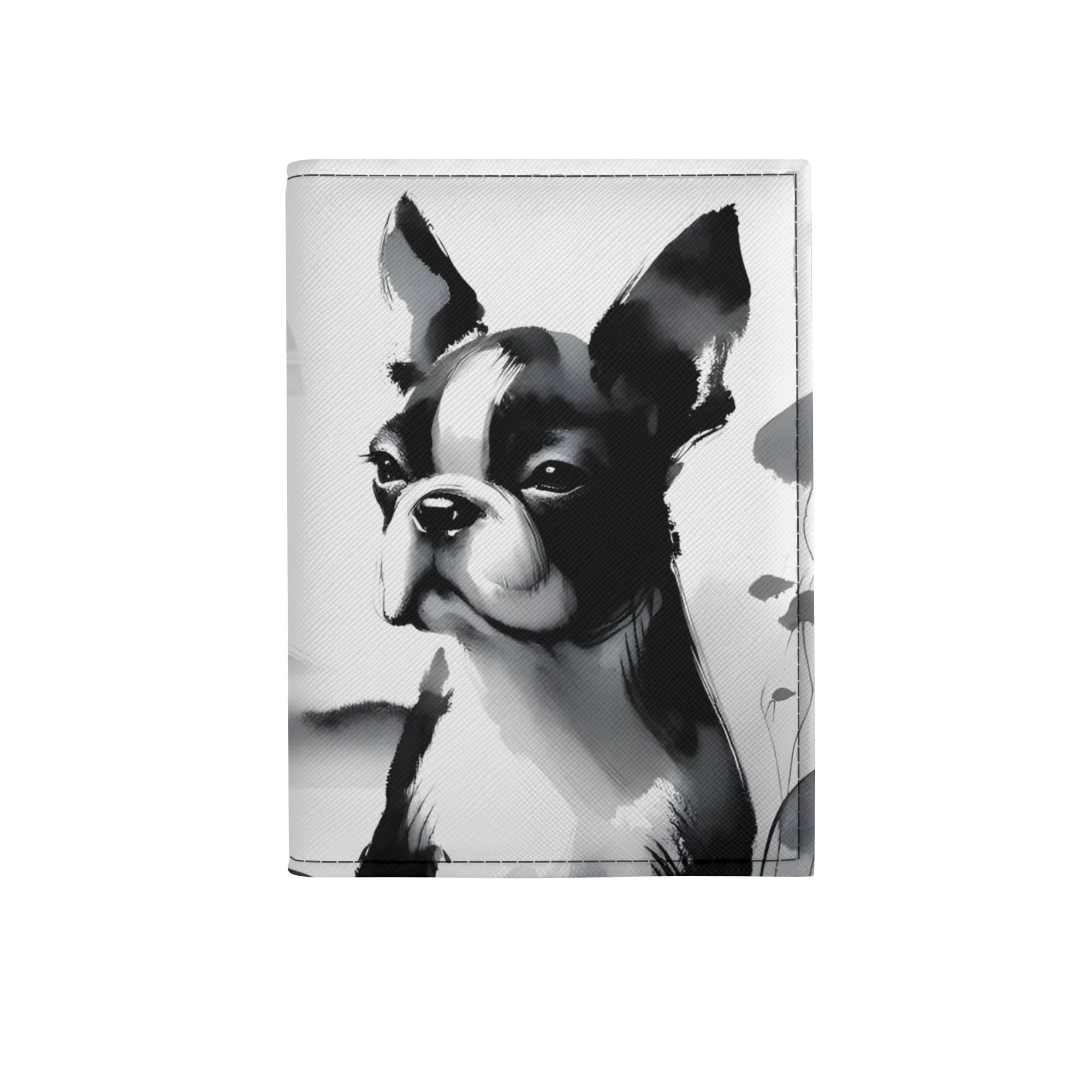 Japanese-Inspired Ink Wash Painting PU Leather Passport Case Business Name ID Card Holder