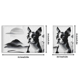 Japanese-Inspired Ink Wash Painting PU Leather Passport Case Business Name ID Card Holder