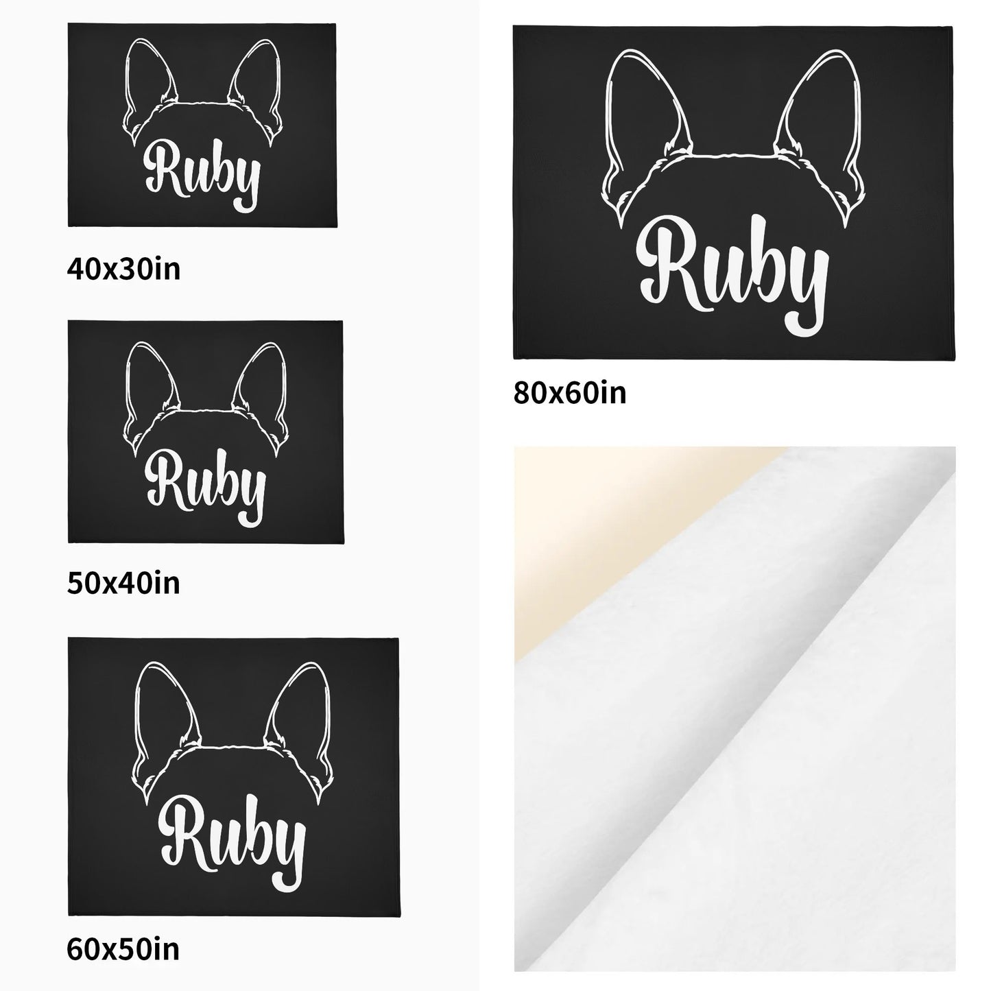 Big Ears With Boston Terrier Name - Personalized Flannel Breathable Blanket