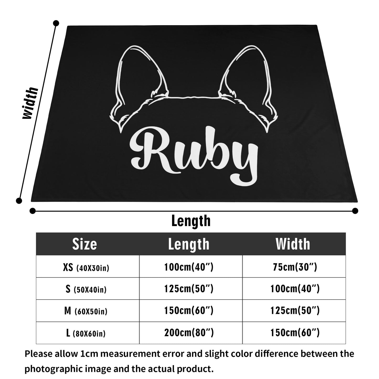 Big Ears With Boston Terrier Name - Personalized Flannel Breathable Blanket
