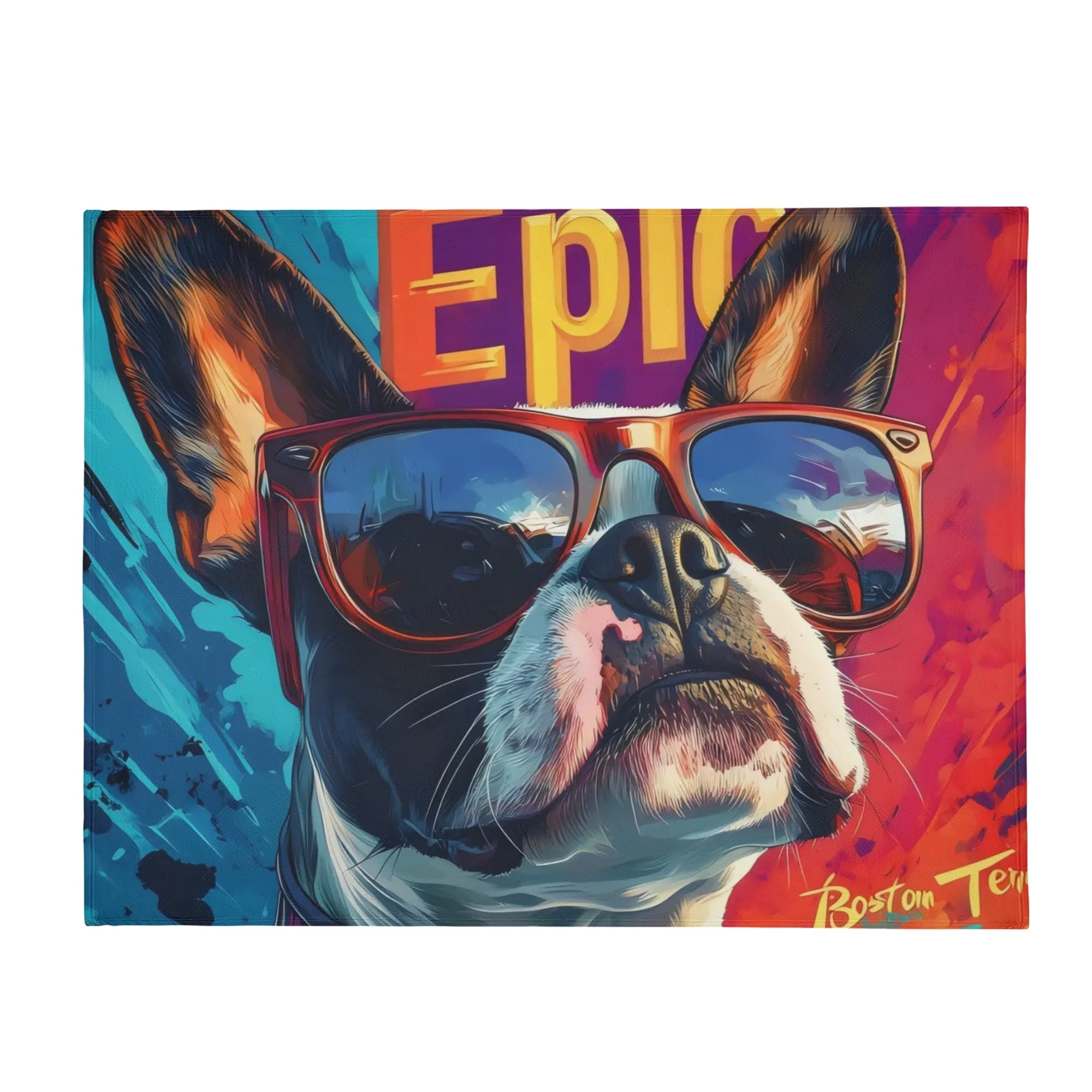 Epic Boston Terrier Dog Flannel Blanket