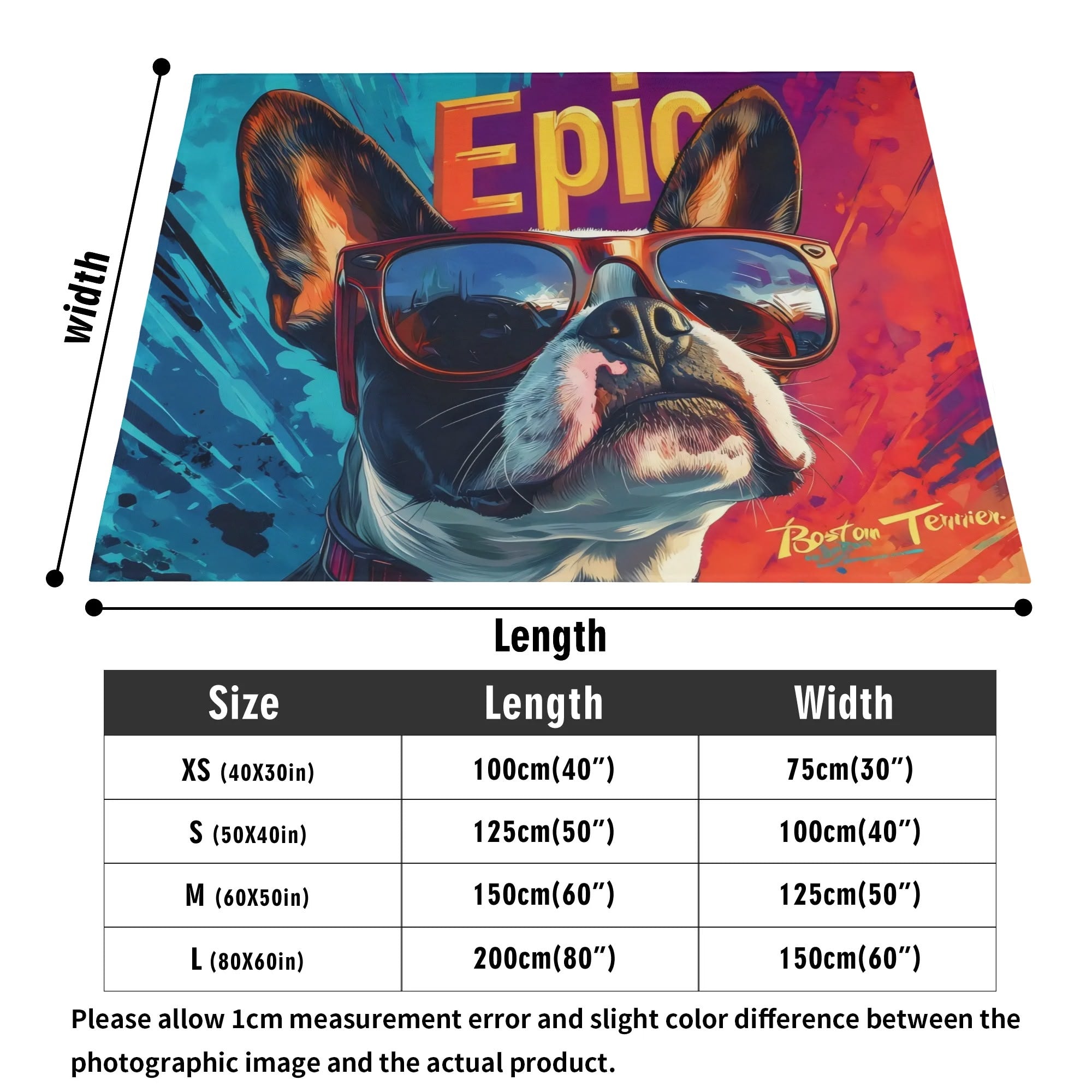 Epic Boston Terrier Dog Flannel Blanket