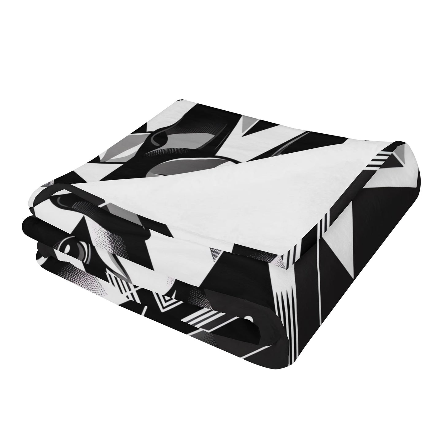 Geometric Canine Mosaic Flannel Blanket