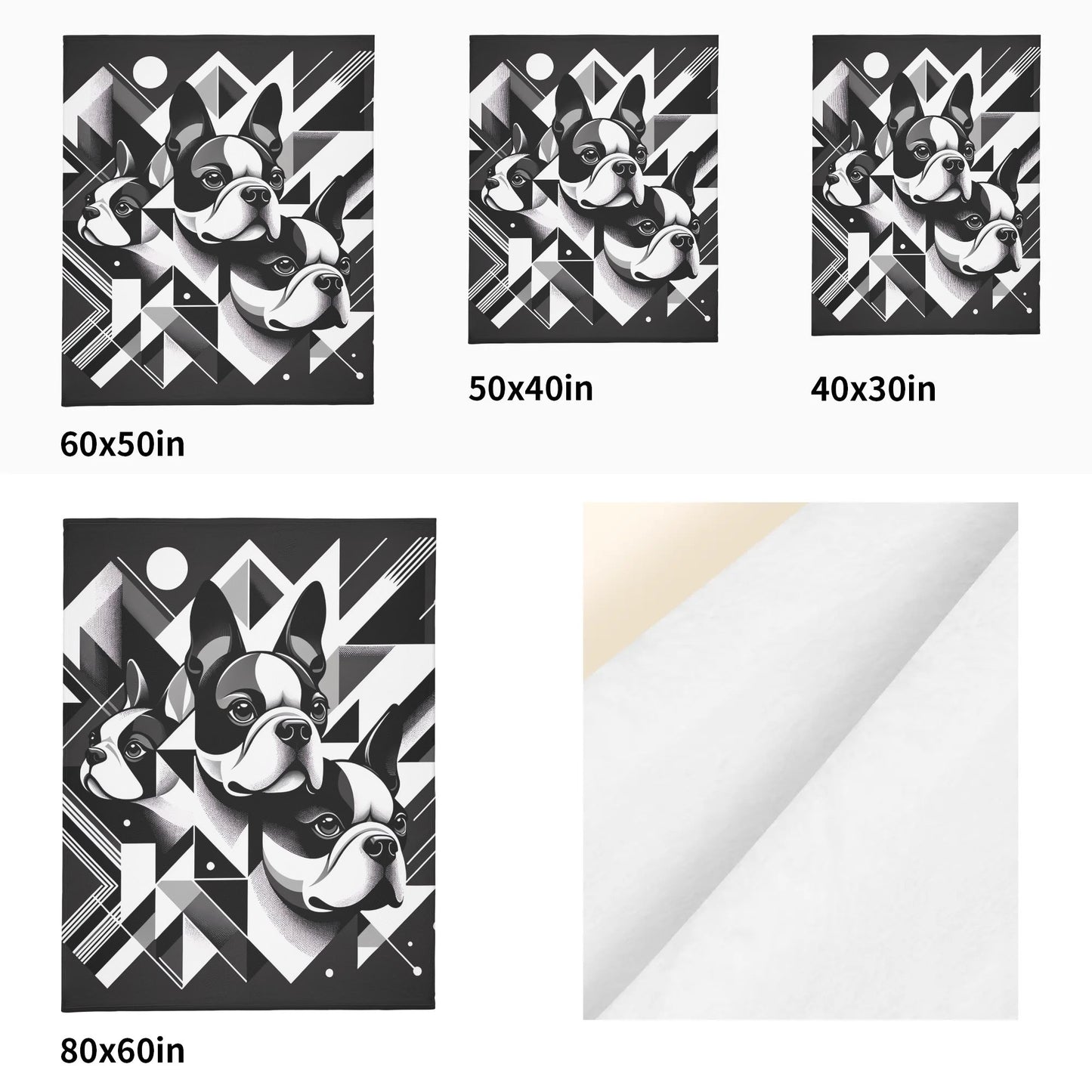 Geometric Canine Mosaic Flannel Blanket