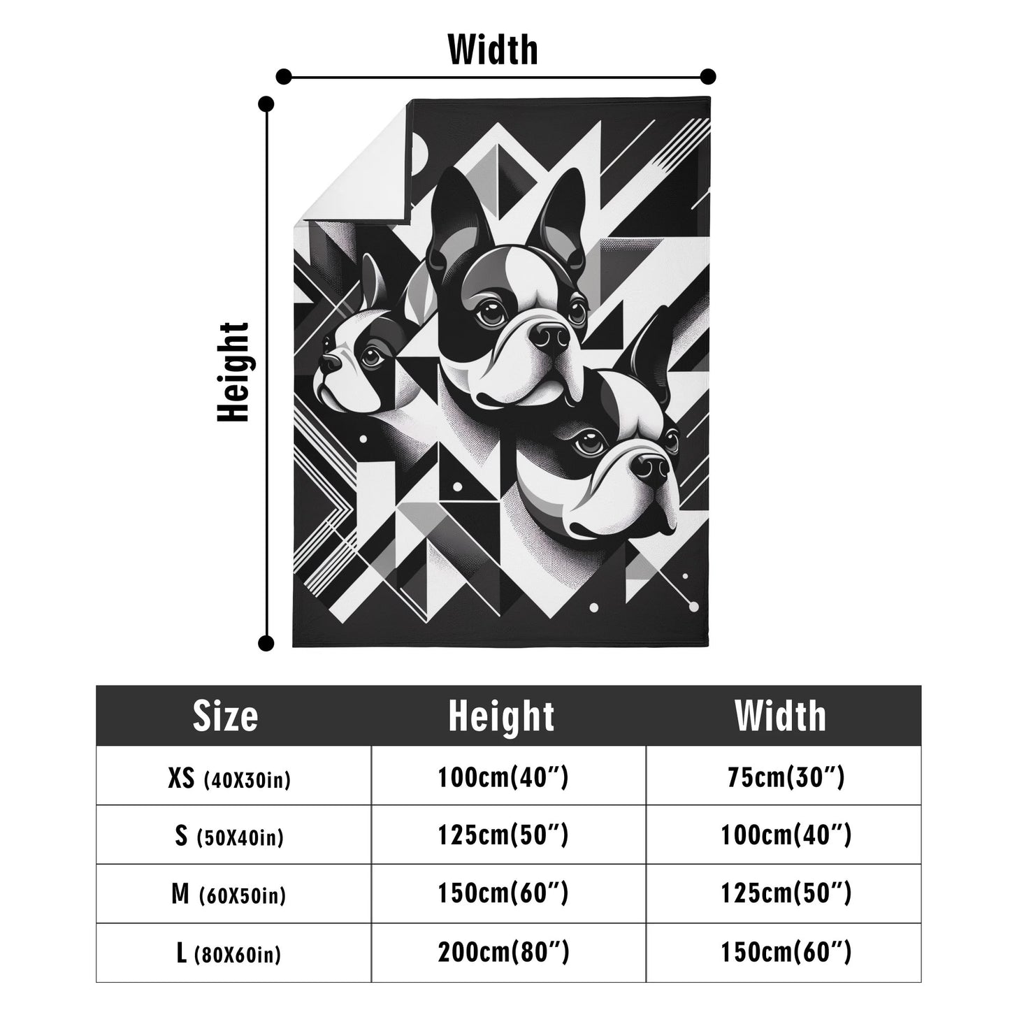 Geometric Canine Mosaic Flannel Blanket