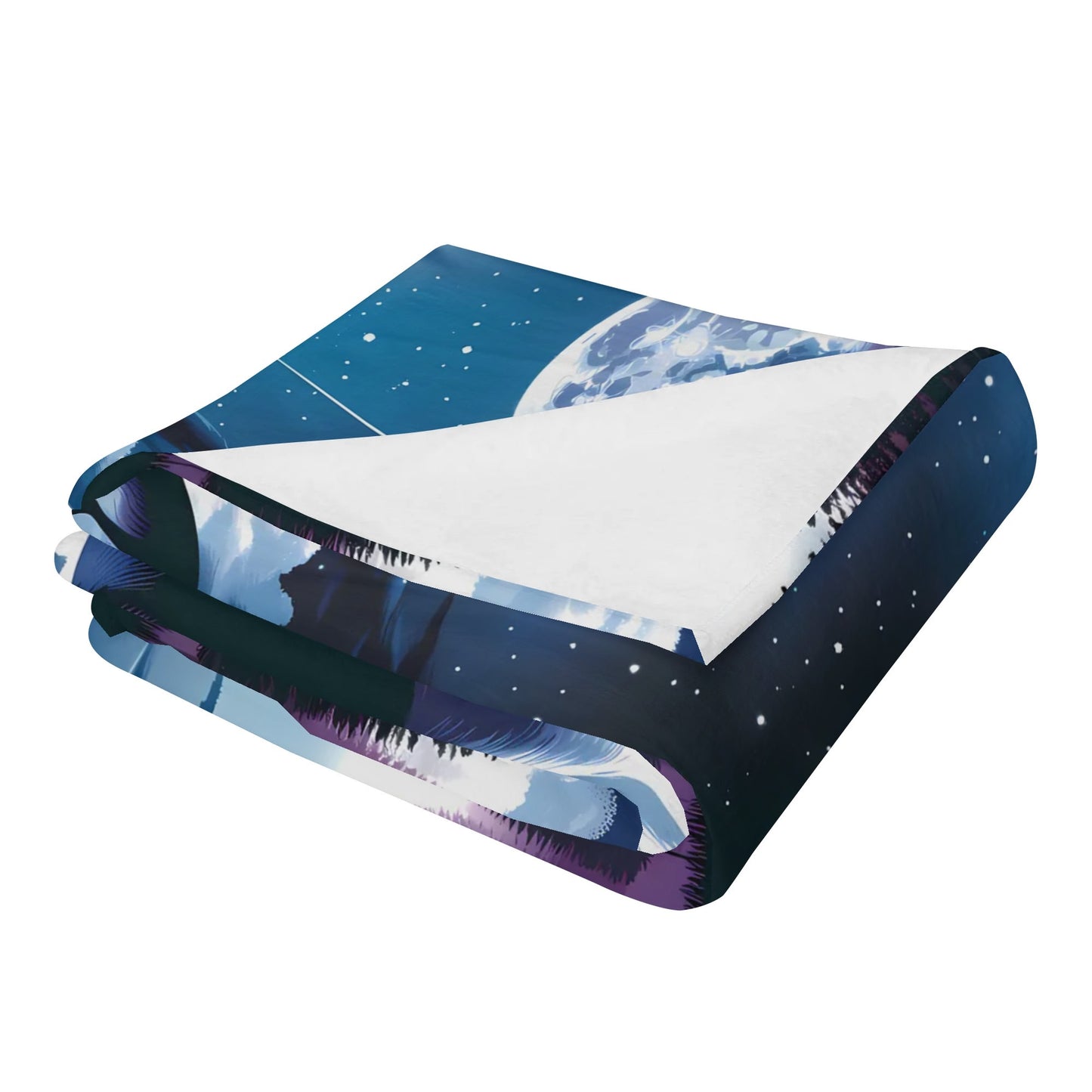 Boston Terrier Dog Gazing At The Starry Night Sky Flannel Blanket