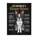 The Anatomy Of A Boston Terrier Flannel Blanket