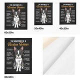 The Anatomy Of A Boston Terrier Flannel Blanket