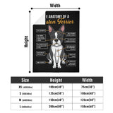 The Anatomy Of A Boston Terrier Flannel Blanket