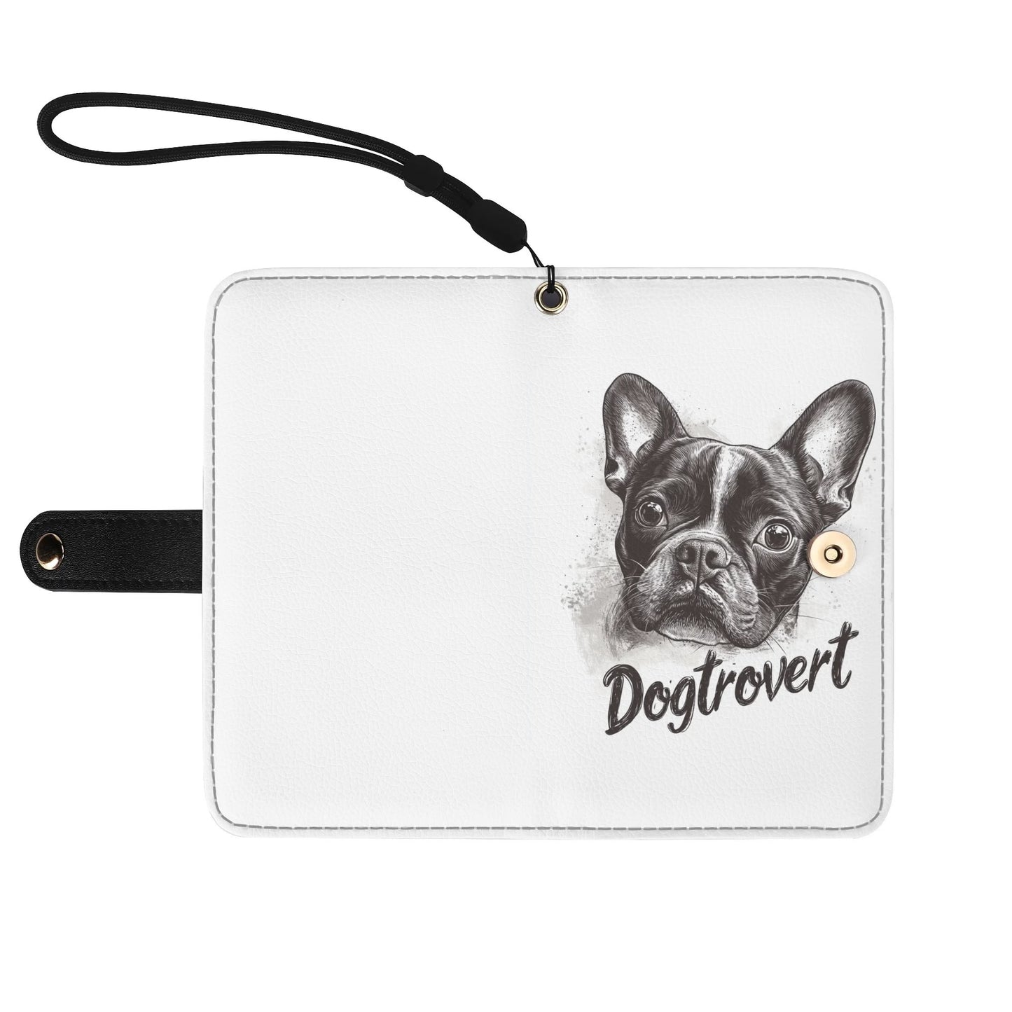 Dogtrovert Boston Terrier Dog Phone Flip Case PU Leather Cover for Most Mobile Phone Models