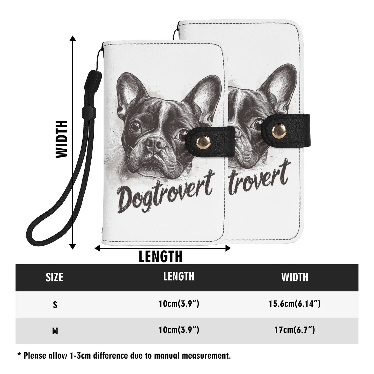 Dogtrovert Boston Terrier Dog Phone Flip Case PU Leather Cover for Most Mobile Phone Models