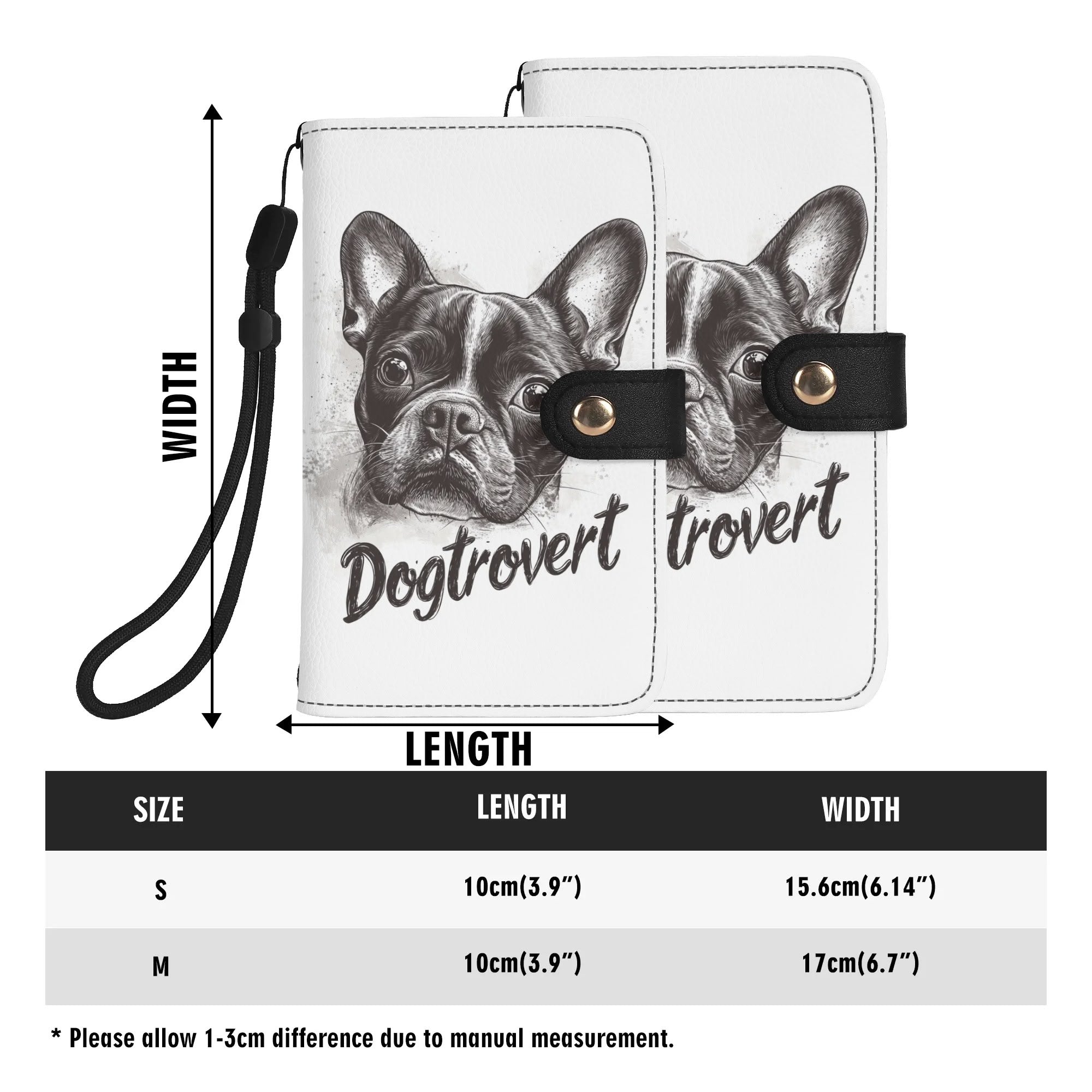 Dogtrovert Boston Terrier Dog Phone Flip Case PU Leather Cover for Most Mobile Phone Models