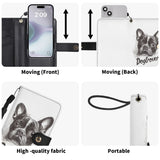 Dogtrovert Boston Terrier Dog Phone Flip Case PU Leather Cover for Most Mobile Phone Models