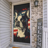 Patriotic Boston Terrier USA Flag Polyester Door Socks