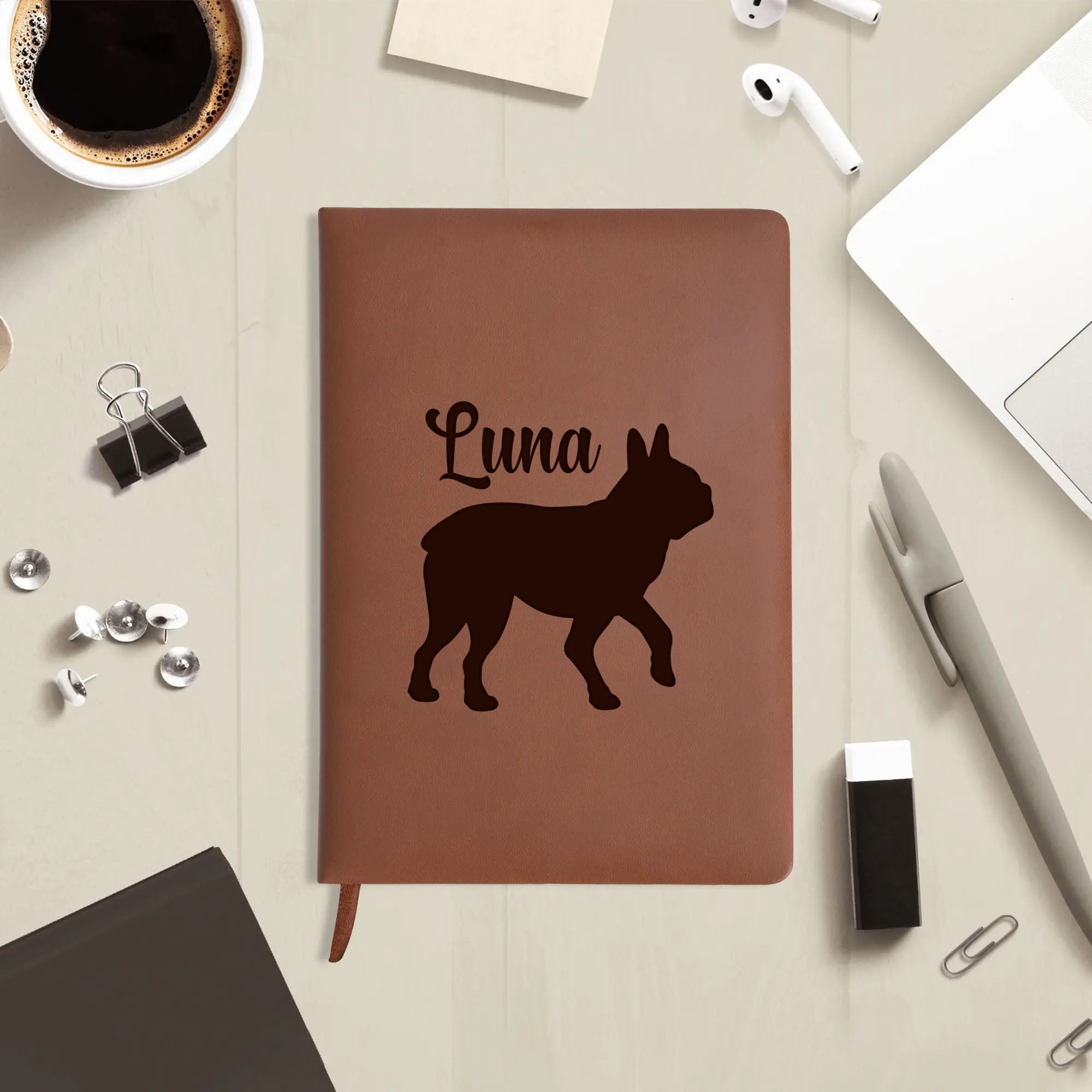 Personalized Engraved Brown Notebook For Your Dogs Diary