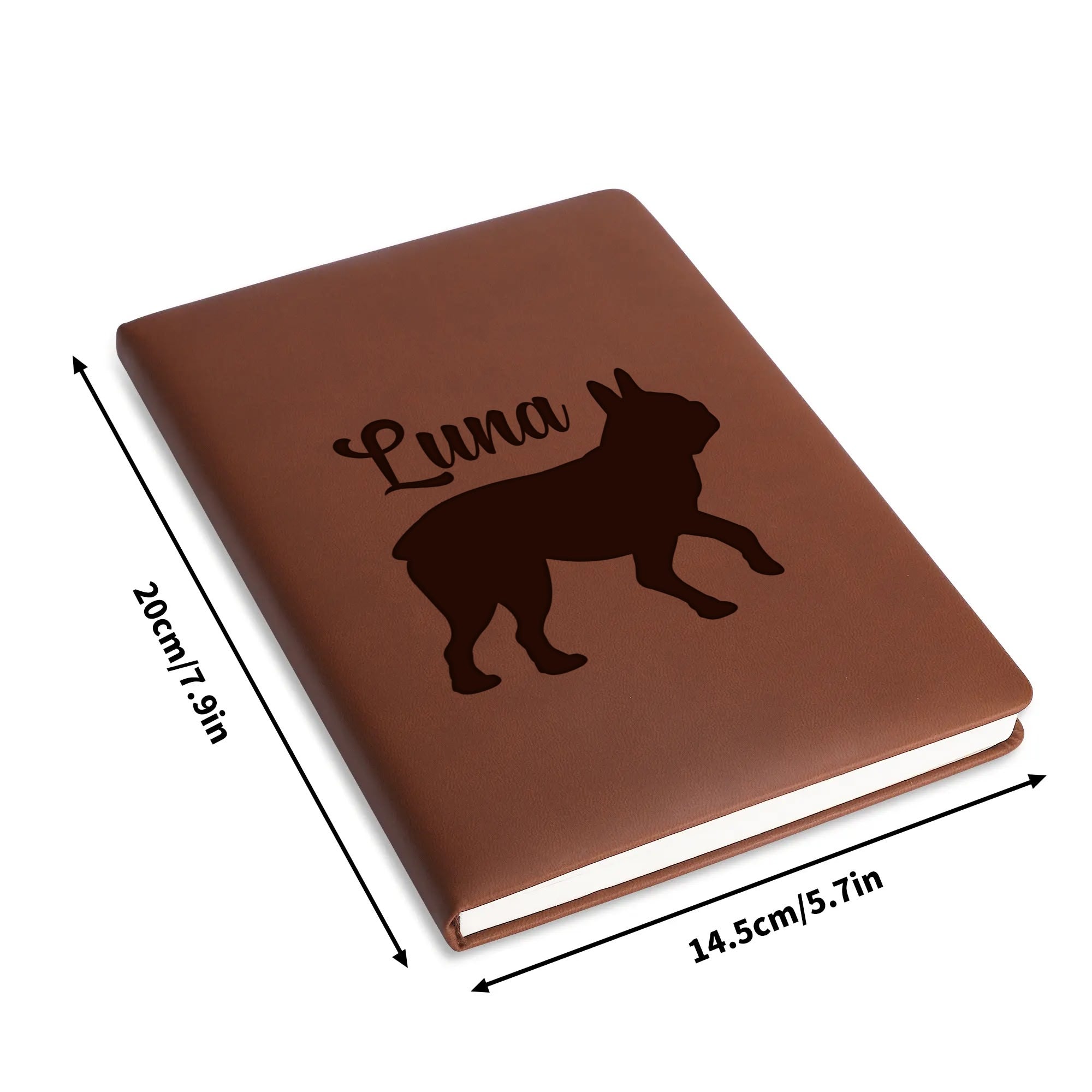 Personalized Engraved Brown Notebook For Your Dogs Diary