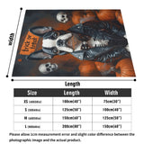Halloween Boston Terrier Trick or Treat Flannel Blanket