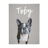 Personalized Dog Flannel Blanket Using Pet Photo And Name - 4 Sizes