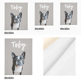 Personalized Dog Flannel Blanket Using Pet Photo And Name - 4 Sizes