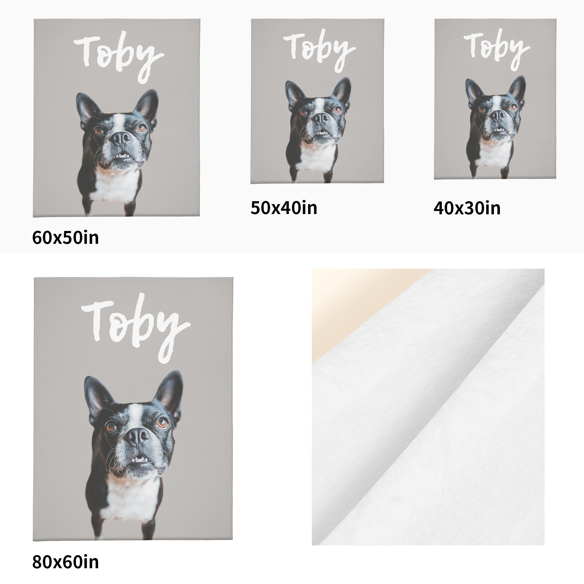 Personalized Dog Flannel Blanket Using Pet Photo And Name - 4 Sizes