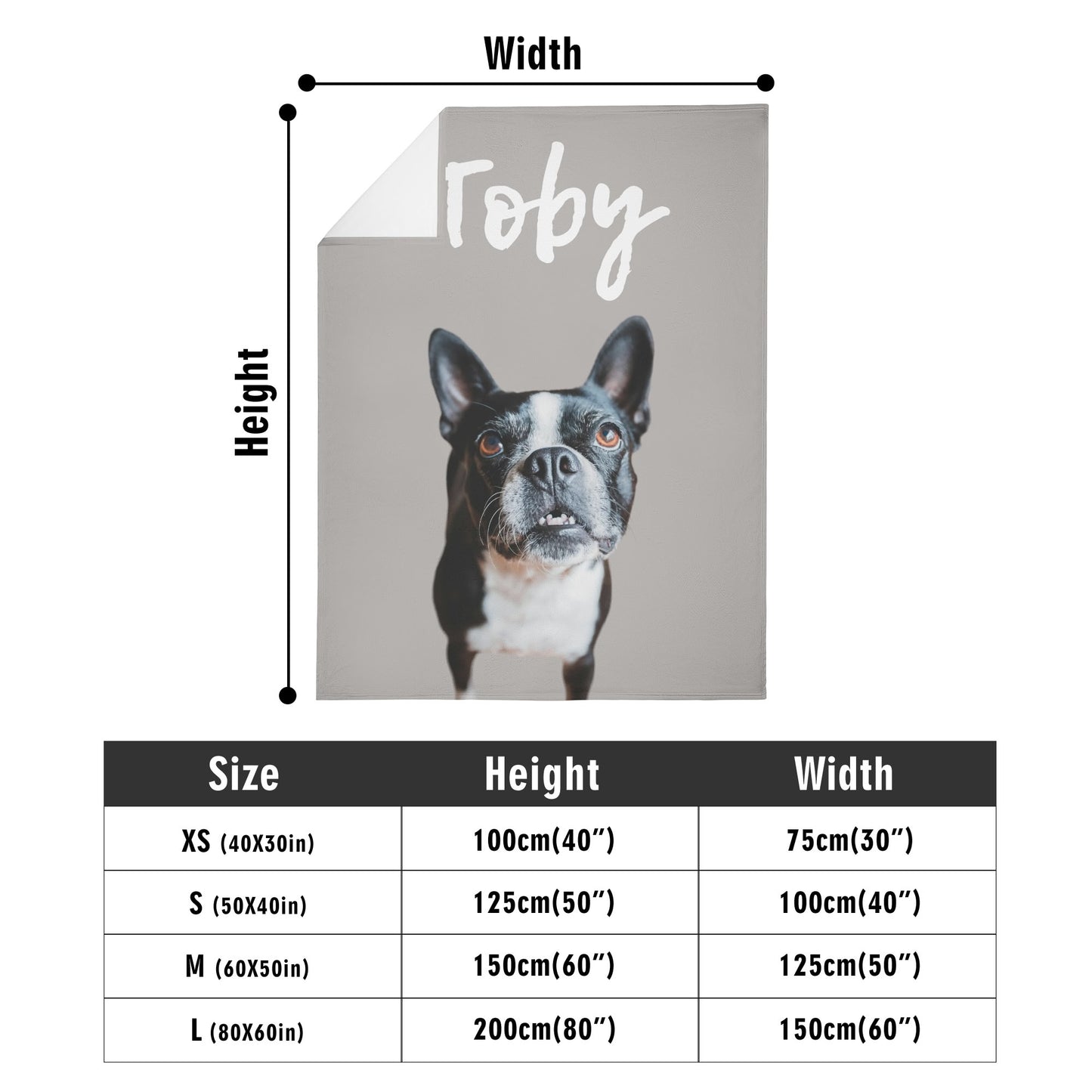 Personalized Dog Flannel Blanket Using Pet Photo And Name - 4 Sizes