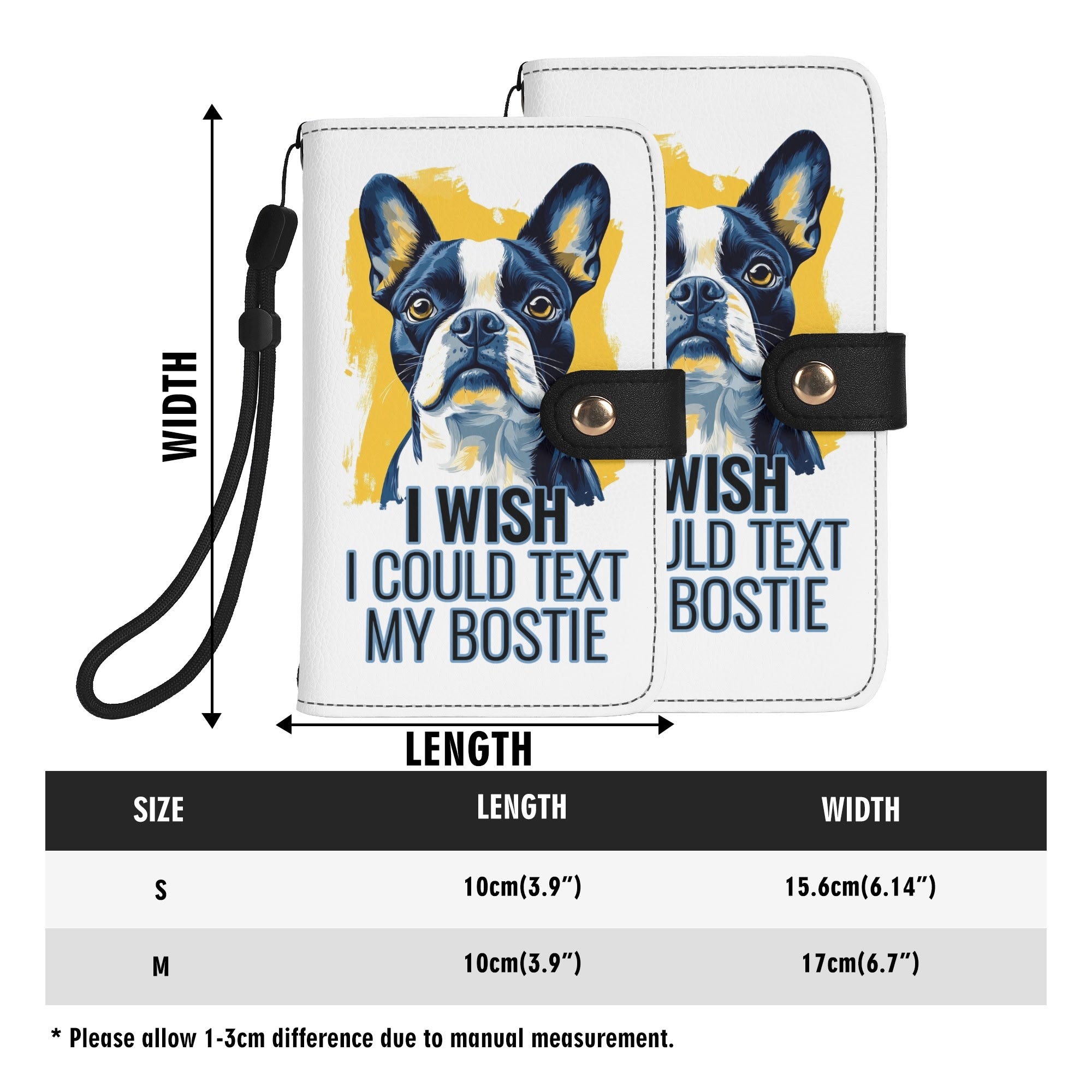 I Wish I Could Text My Bostie Phone Flip Case PU Leather Cover for Most Mobile Phone Models