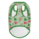 Gingerbread Man & Xmas Tree Dog Shirt - Green