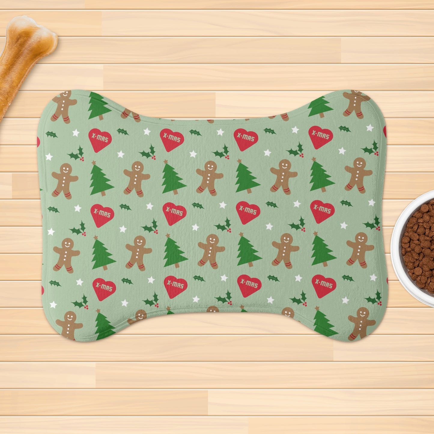 Gingerbread Man & Xmas Tree Pet Mat Rug